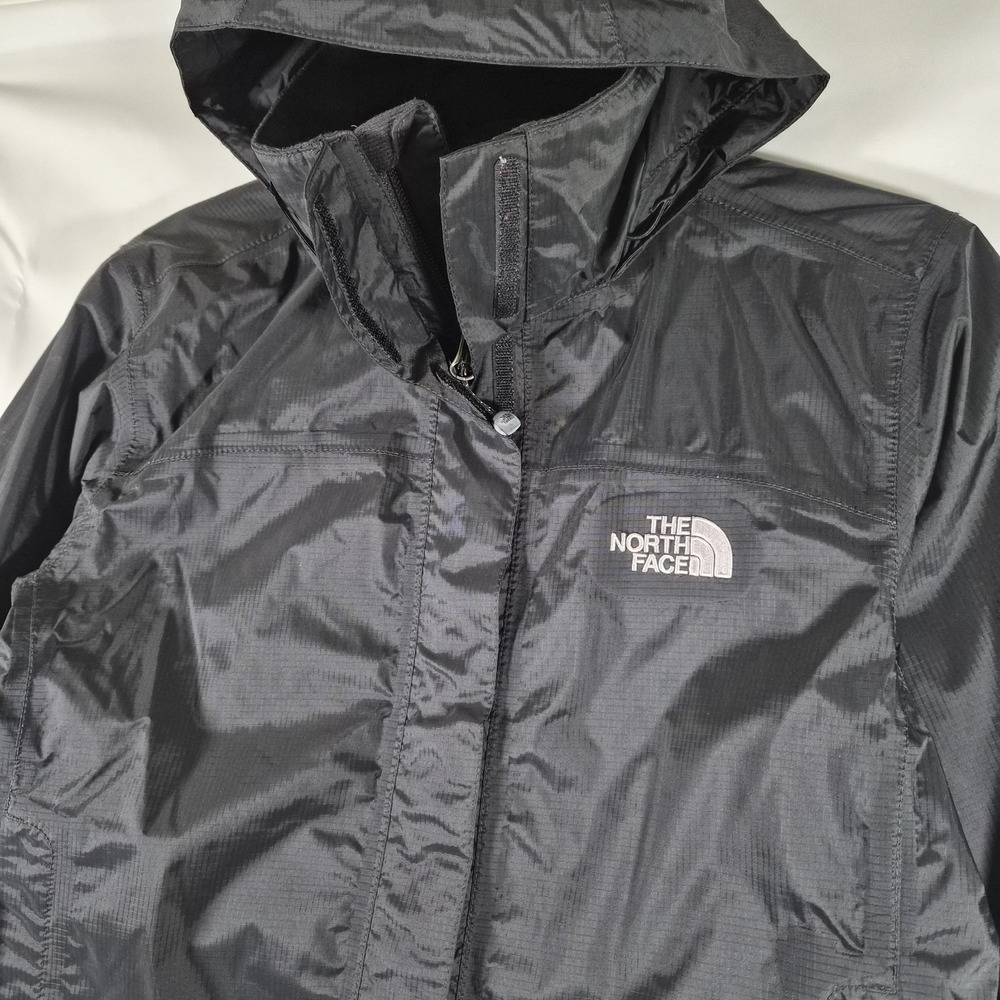 The North Face HyVent Rain Jacket Womens‎ XSmall Black Hooded Lightweight Shell
